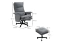 HOMCOM Massagesessel Massageliege mit Fußhocker Grau Bild 3