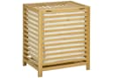 HOMCOM Wäschekorb 55L mit Deckel und Innenbeutel Bambus Natur Bild 1