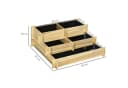 Outsunny Hochbeet 3-stufig Naturholz mit Stoffauskleidung Bild 3