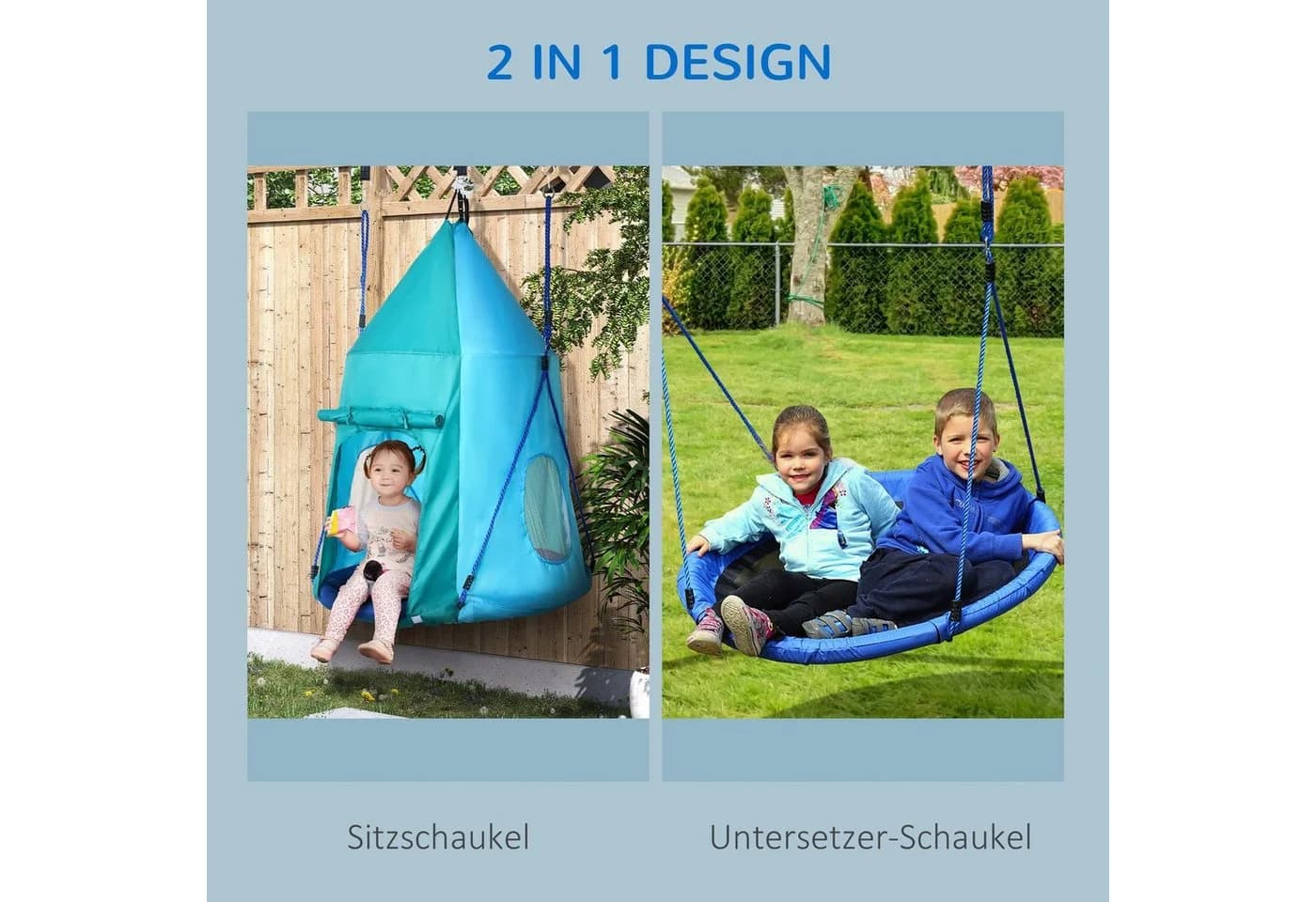 Outsunny Nestschaukel mit Fenster Blaugrün - Bild 4
