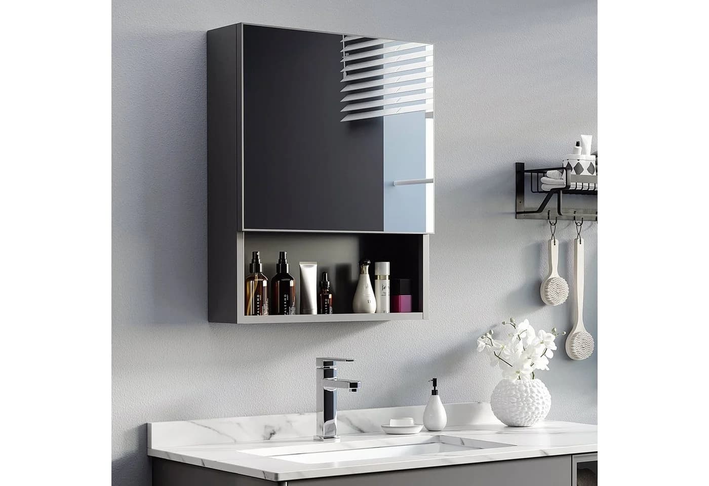 Kleankin Spiegelschrank mit Spiegeltür und 2 Innenböden - Bild 2