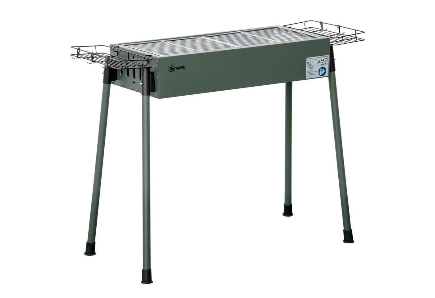 Outsunny Holzkohlegrill Campinggrill Grün mit abnehmbaren Beinen