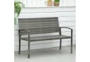 Outsunny Gartenbank Balkonbank Grau Stahlrahmen Polyrattan Bild 2
