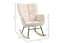 HOMCOM Schaukelstuhl Schwingsessel Beige Buchenholz Bild 3