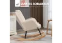 HOMCOM Schaukelstuhl Schwingsessel Beige Buchenholz Bild 4