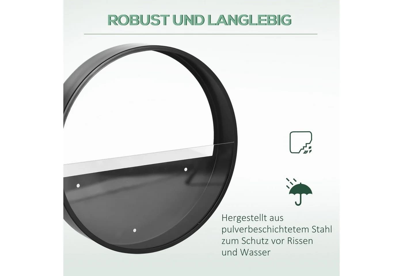 Outsunny Pflanzkübel Wand-Pflanzgefäß 3 St. Schwarz - Bild 5