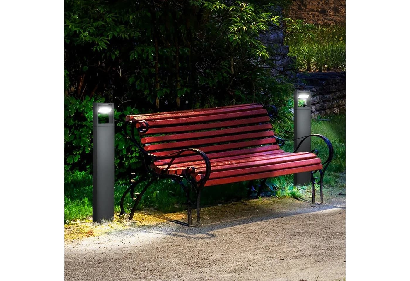 Outsunny LED Gartenleuchte Wegleuchte, Pfostenlicht mit LEDs, wetterbeständig, Dunkelgrau, Verstellbarer Neigungswinkel