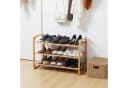 HOMCOM Schuhregal Bambus 9 Paar Schuhablage mit Griff Bild 1