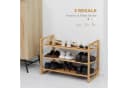 HOMCOM Schuhregal Bambus 9 Paar Schuhablage mit Griff Bild 4