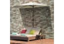 Outsunny Halbschirm mit LED und Solarpaneel Beige Bild 2