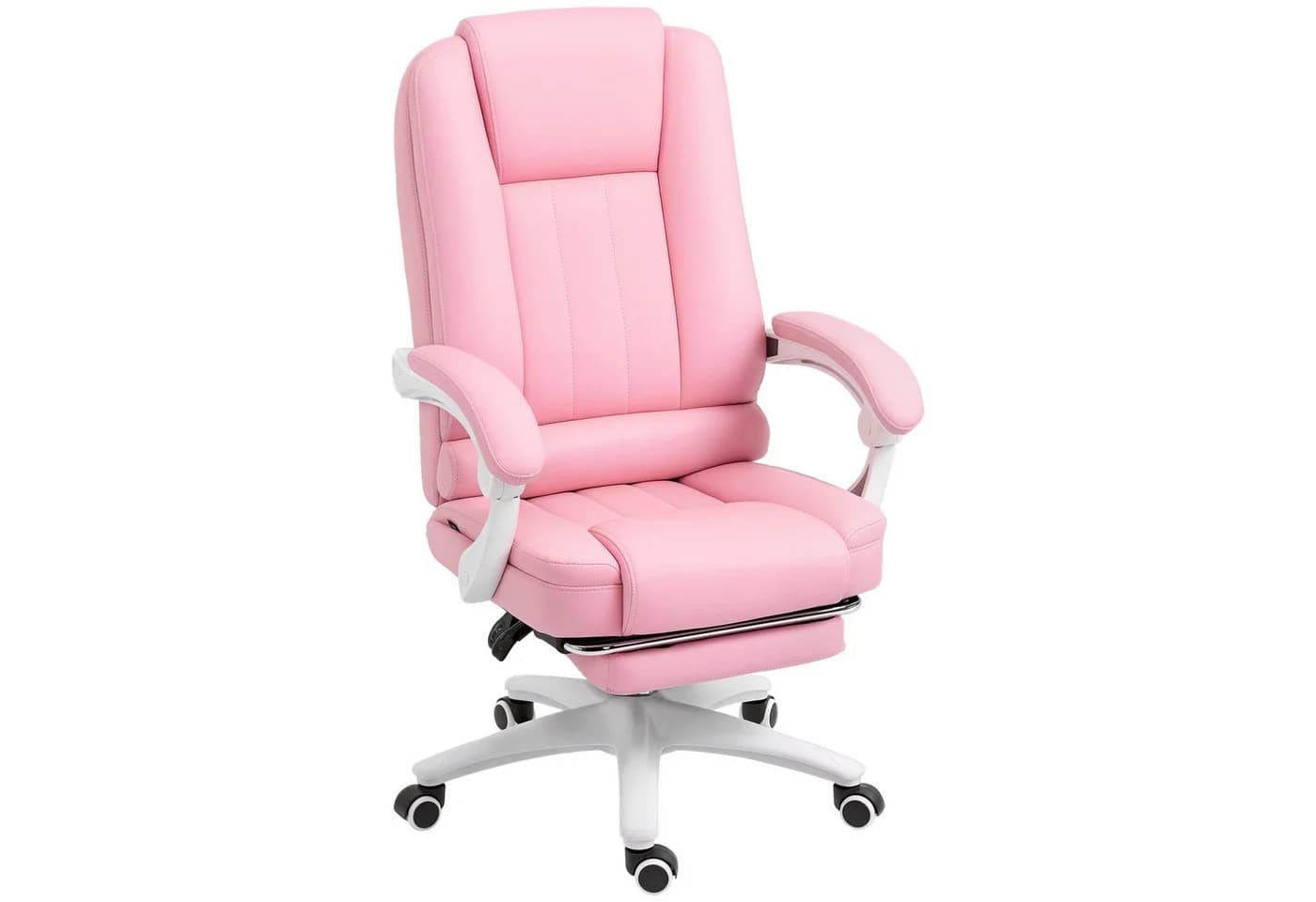Vinsetto Bürostuhl Rosa mit Fußstütze und Liegefunktion