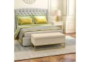 HOMCOM Sitzbank Truhenbank Beige mit Stauraum und Stahlbeine Bild 2