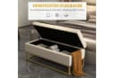 HOMCOM Sitzbank Truhenbank Beige mit Stauraum und Stahlbeine Bild 4
