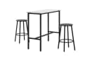 HOMCOM Bartisch mit 2 Barhockern Set Weiß/Schwarz Modern Bild 2