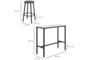 HOMCOM Bartisch mit 2 Barhockern Set Weiß/Schwarz Modern Bild 3