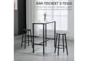 HOMCOM Bartisch mit 2 Barhockern Set Weiß/Schwarz Modern Bild 4