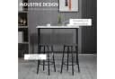 HOMCOM Bartisch mit 2 Barhockern Set Weiß/Schwarz Modern Bild 5