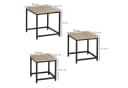 HOMCOM Couchtisch Satztisch 3-tlg. Stahlrahmen Industrial Design Bild 3