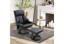 HOMCOM Massagesessel Relaxsessel mit Hocker Schwarz Kunstleder Bild 1