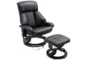 HOMCOM Massagesessel Relaxsessel mit Hocker Schwarz Kunstleder Bild 2