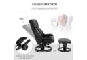 HOMCOM Massagesessel Relaxsessel mit Hocker Schwarz Kunstleder Bild 5