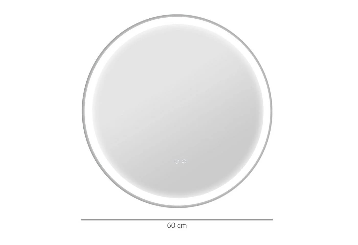 Kleankin LED Badezimmerspiegel 60cm Touch Weiß/Silber - Bild 3