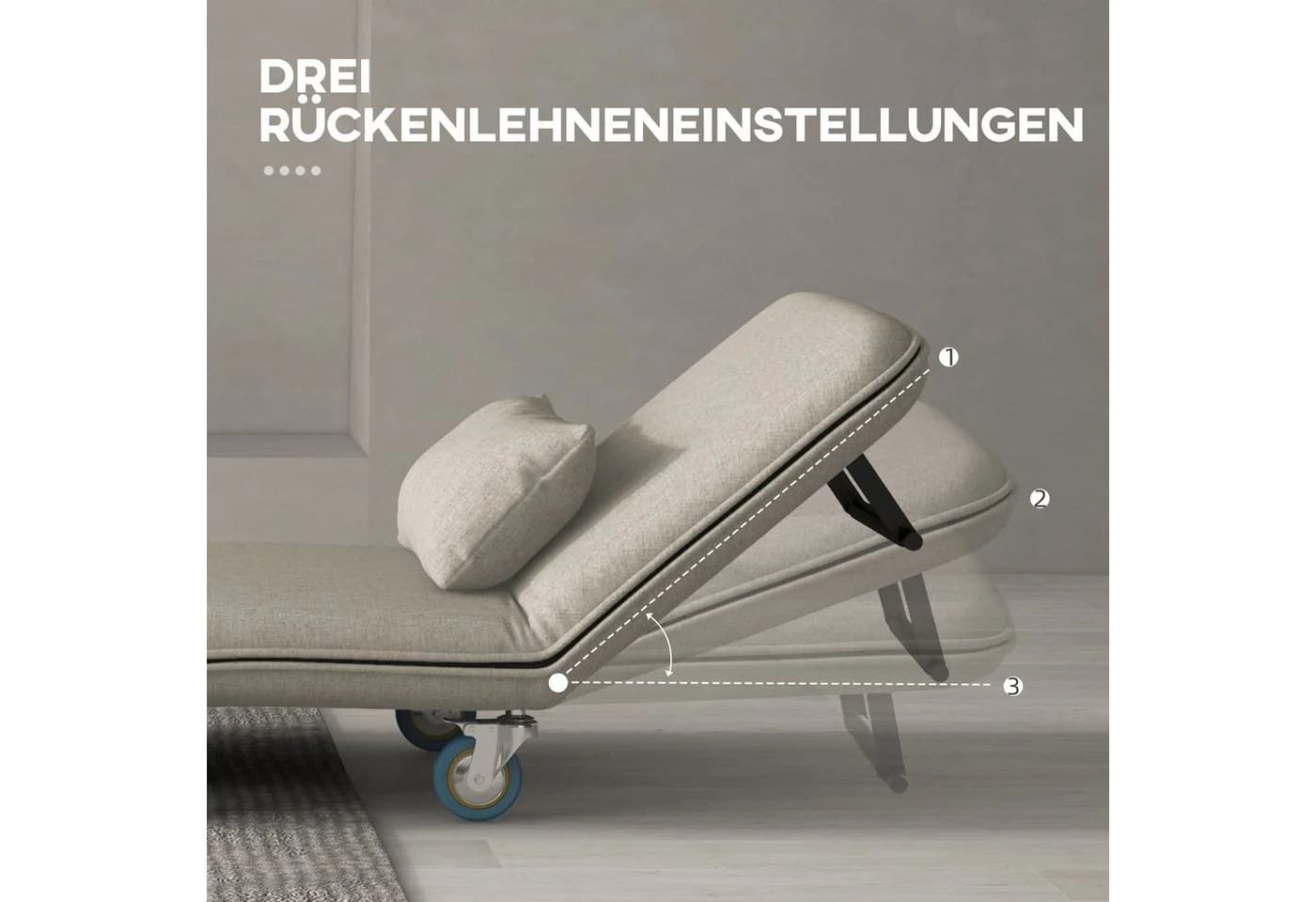 HOMCOM Sessel 3 in 1 mit Bettfunktion Grau - Bild 5