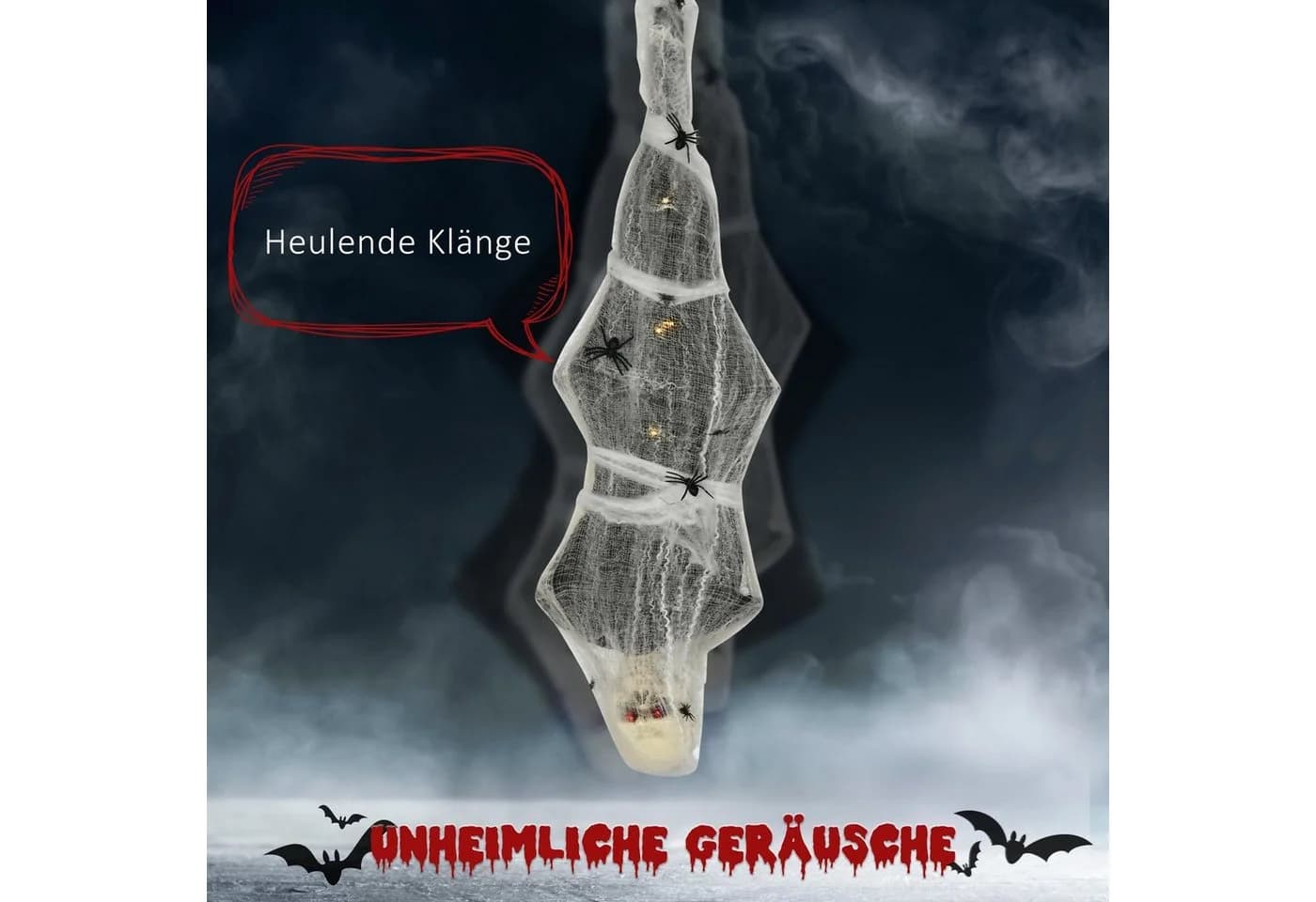 HOMCOM Halloween Dekofigur Skelett mit Augenglühen und Bewegung - Bild 4