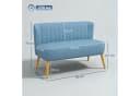 HOMCOM 2-Sitzer Sofa Blau Leinenoptik Massivholzbeine Bild 3
