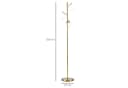 HOMCOM Stehlampe mit 3 E27 Fassungen Gold Weiß Metall Glas Bild 3