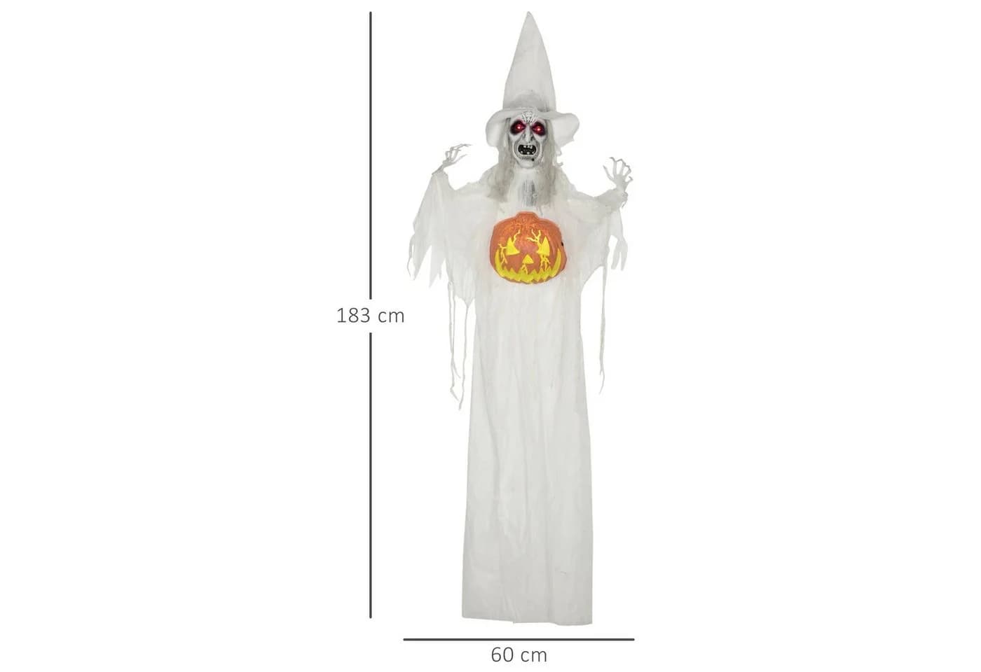 HOMCOM Halloween Dekofigur Geist Skelett mit Licht und Sound - Bild 3