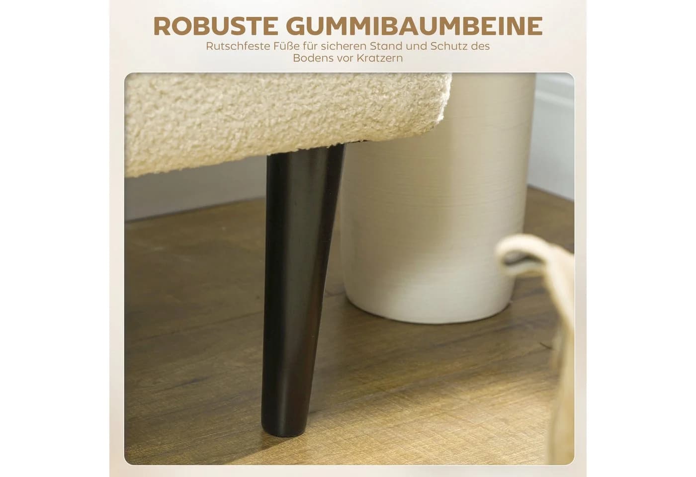 HOMCOM Sitzbank Polsterbank mit Stauraum Cremeweiß - Bild 5