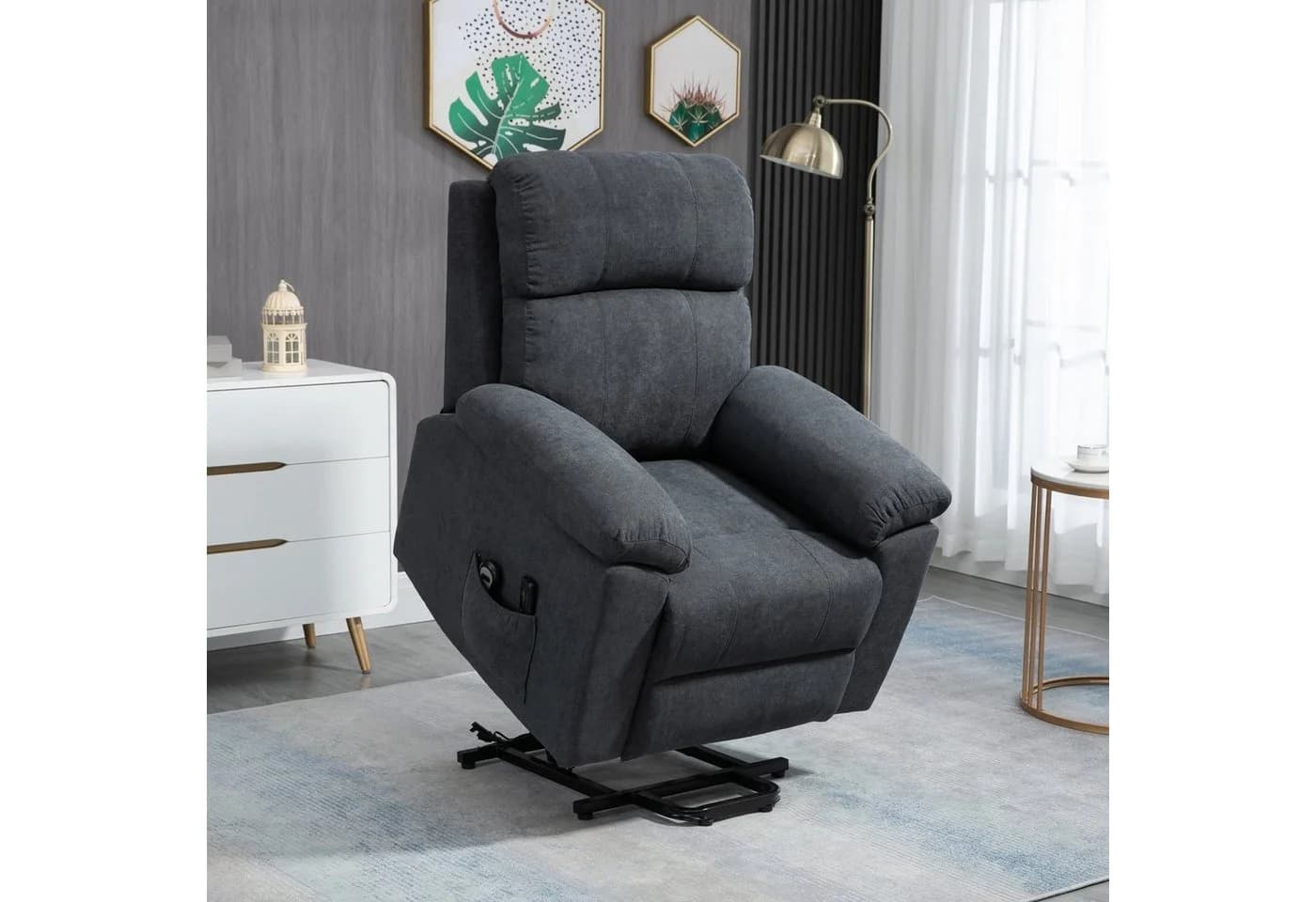 HOMCOM Massagesessel Relaxsessel Grau mit Liegefunktion und Massage - Bild 2