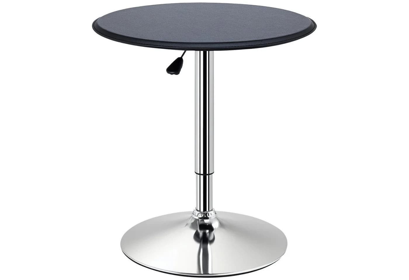 HOMCOM Höhenverstellbarer Bartisch Schwarz Chrom Kunstleder