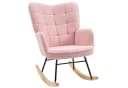 HOMCOM Schaukelstuhl Rosa Akzentstuhl mit Holz und Stahl Bild 1