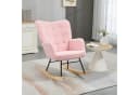 HOMCOM Schaukelstuhl Rosa Akzentstuhl mit Holz und Stahl Bild 2