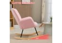 HOMCOM Schaukelstuhl Rosa Akzentstuhl mit Holz und Stahl Bild 4