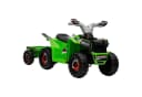 HOMCOM Elektro-Kinderquad mit Anhänger Grün Grau Schwarz Bild 1