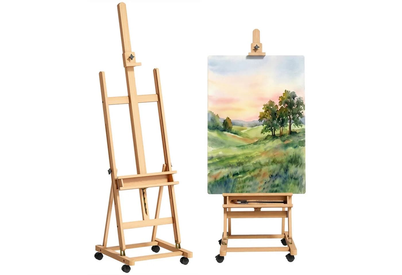 Vinsetto Staffelei Höhenverstellbarer Leinwand Ständer mit Halterung für Kunstmalerei, Naturholz