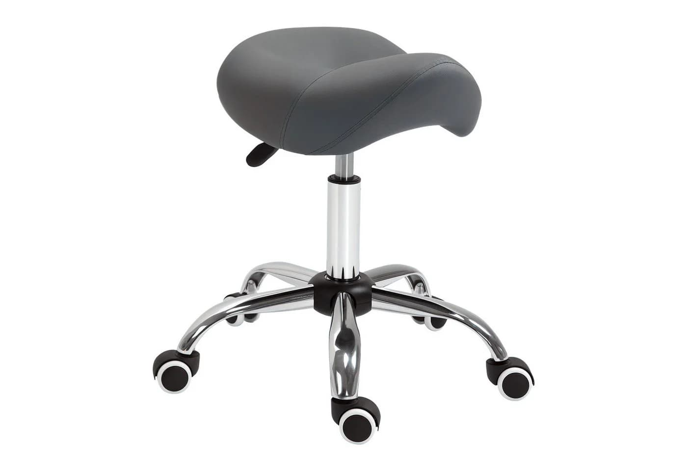 HOMCOM Ergonomischer Salonhocker Grau mit Rollen und Höhenverstellung