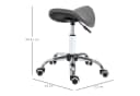 HOMCOM Ergonomischer Salonhocker Grau mit Rollen und Höhenverstellung Bild 3