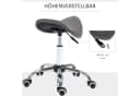 HOMCOM Ergonomischer Salonhocker Grau mit Rollen und Höhenverstellung Bild 4
