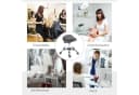 HOMCOM Ergonomischer Salonhocker Grau mit Rollen und Höhenverstellung Bild 5