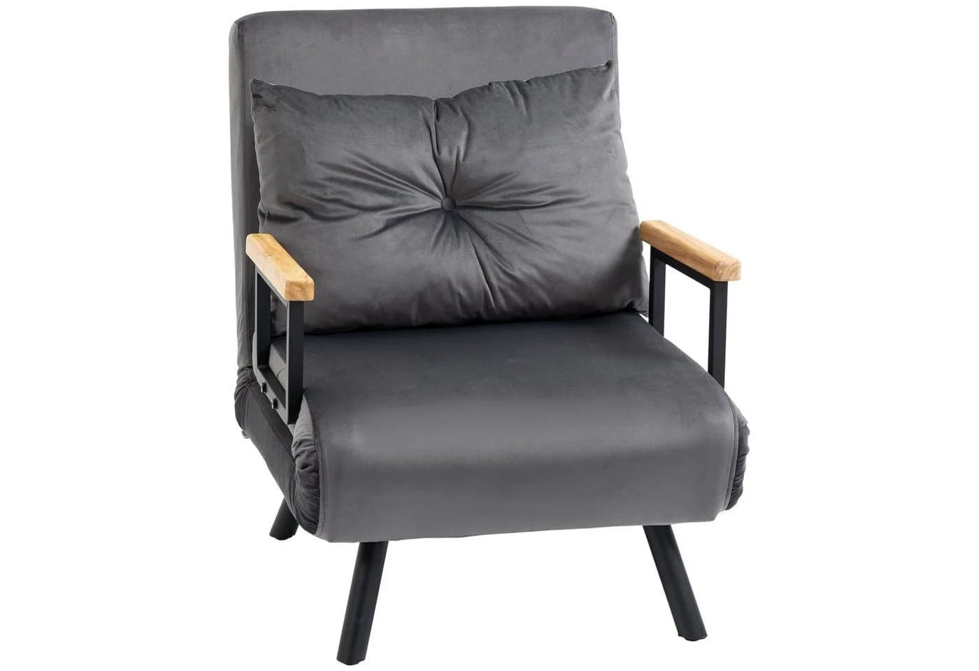 HOMCOM Schlafsofa Dunkelgrau Verstellbare Schlafcouch mit Bettfunktion