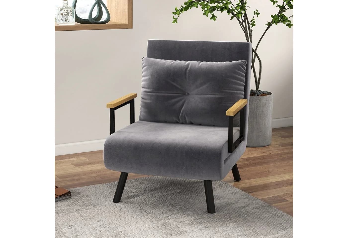 HOMCOM Schlafsofa Dunkelgrau Verstellbare Schlafcouch mit Bettfunktion - Bild 2