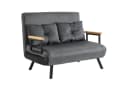 HOMCOM Schlafsofa Dunkelgrau Zweisitzer mit verstellbarer Rückenlehne Bild 1