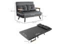 HOMCOM Schlafsofa Dunkelgrau Zweisitzer mit verstellbarer Rückenlehne Bild 3