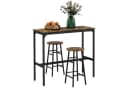 HOMCOM Bartisch-Set 3-tlg. mit 2 Hockern Rustikal-Braun MDF Stahl Bild 2
