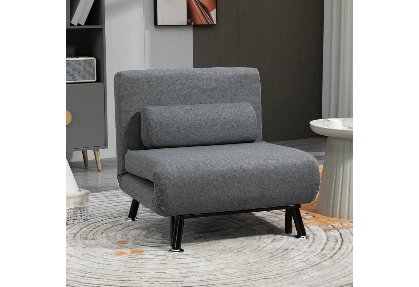 HOMCOM Sessel Schlafsofa Dunkelgrau mit Schlaffunktion - Bild 2
