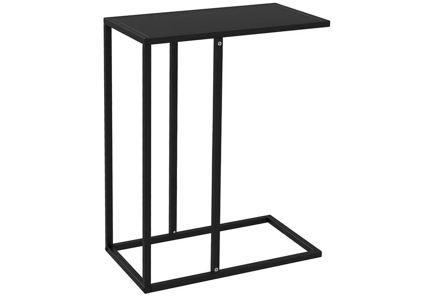 HOMCOM Beistelltisch C-Form Schwarz Stahlgestell